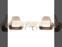 مغازه قهوه ای در فضای باز، مغازه چای شیر، ترکیب خلاقانه مبل رتان، باغ در فضای باز، بالکن، تراس، مبل های صندلی رتان